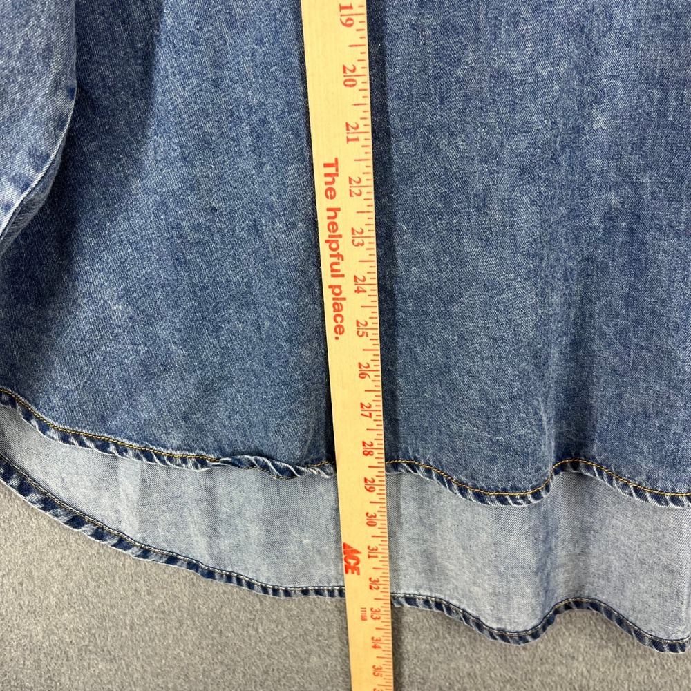 Jane‎ + Delancey Denim Tunic Womens 3X Blue V-Neck Oversized Chambray Top - Picture 6 of 12